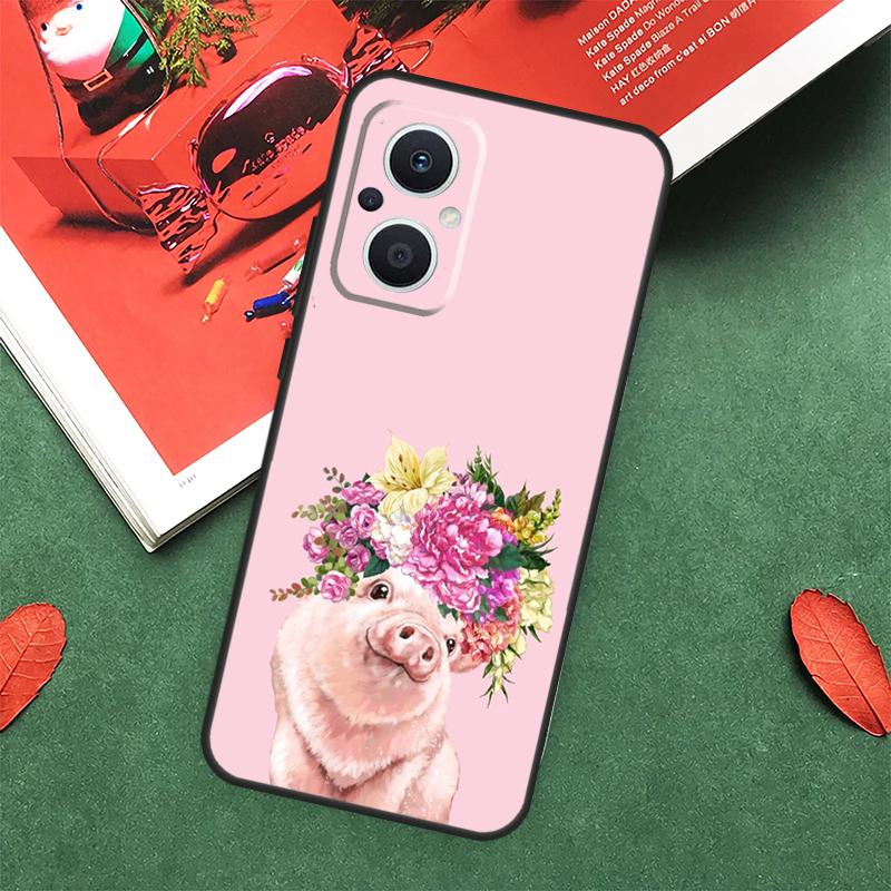 cute pig Case For OPPO Reno 7 8 Lite 8T 10 11 12 13 Pro 12F 13F 14F OPPO Find X8 X6 X5 X9 Pro Cover
