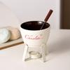 Fondue Pots Set Tealight Porcelain Melting Pots for Cheese Chocolate Butter Caramel Ceramic Butter Warmers Set with Fork