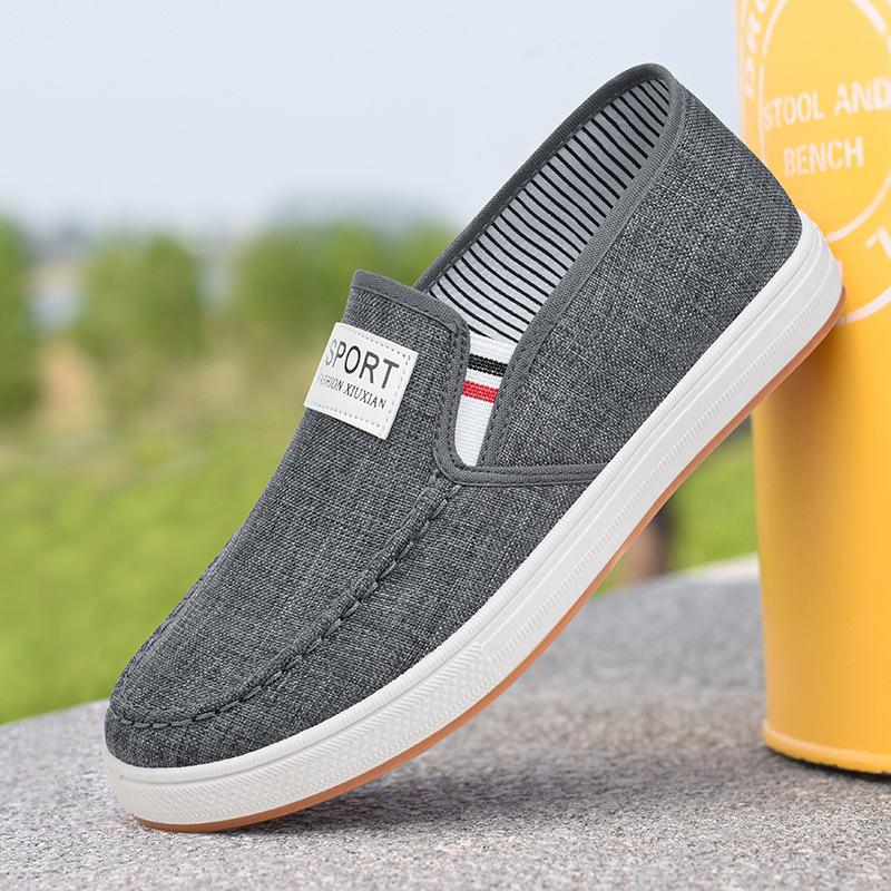Autumn New Men's Shoes Versatile and Comfortable Casual Canvas Shoes Beef Tendon Sole One Pedal Old Beijing Cloth Shoes