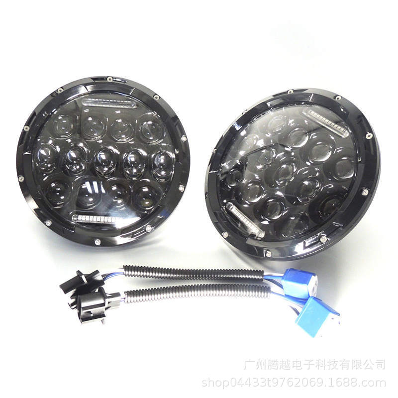 7-Inch 75W Super Bright Headlight for Harley Motorcycle with PC Lens and Die-Cast Aluminum Housing