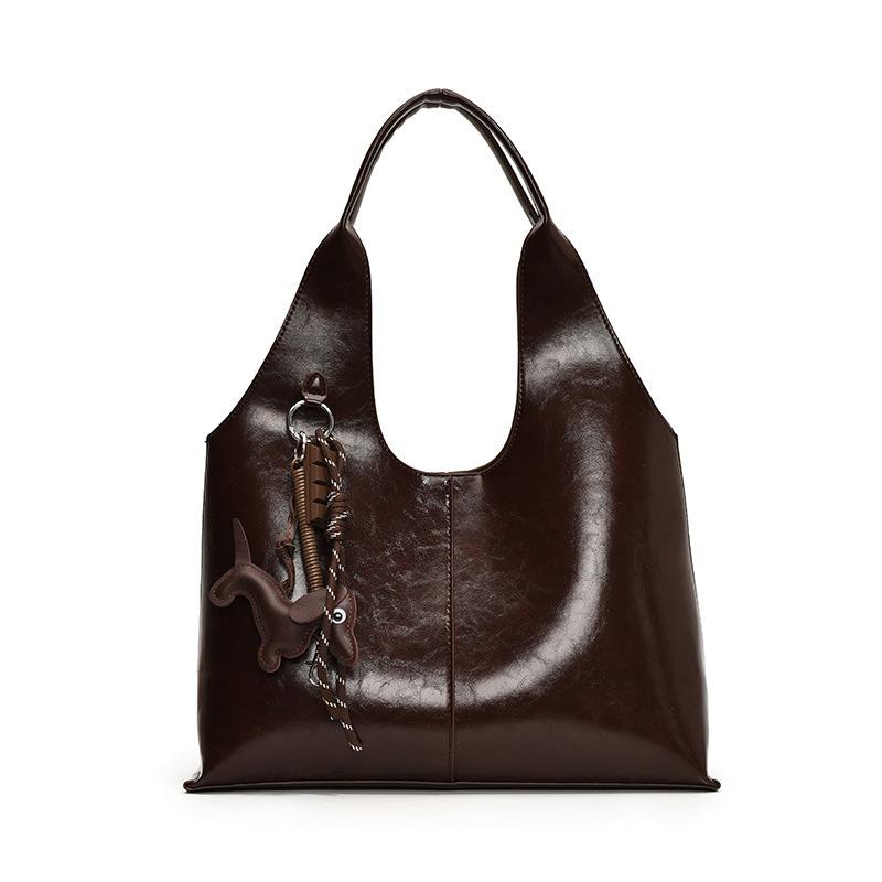 

Ретро простая сумка-багет для通勤, женская сумка, осень, новая, большая вместимость, простая плечевая сумка-тоут no pendant