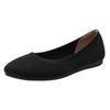 Y2 Women's Plus Size Knit Soft Sole Flat Shoes (Sizes 41-44) - Solid Color, Round Toe, Low-Cut, Old Beijing Style.