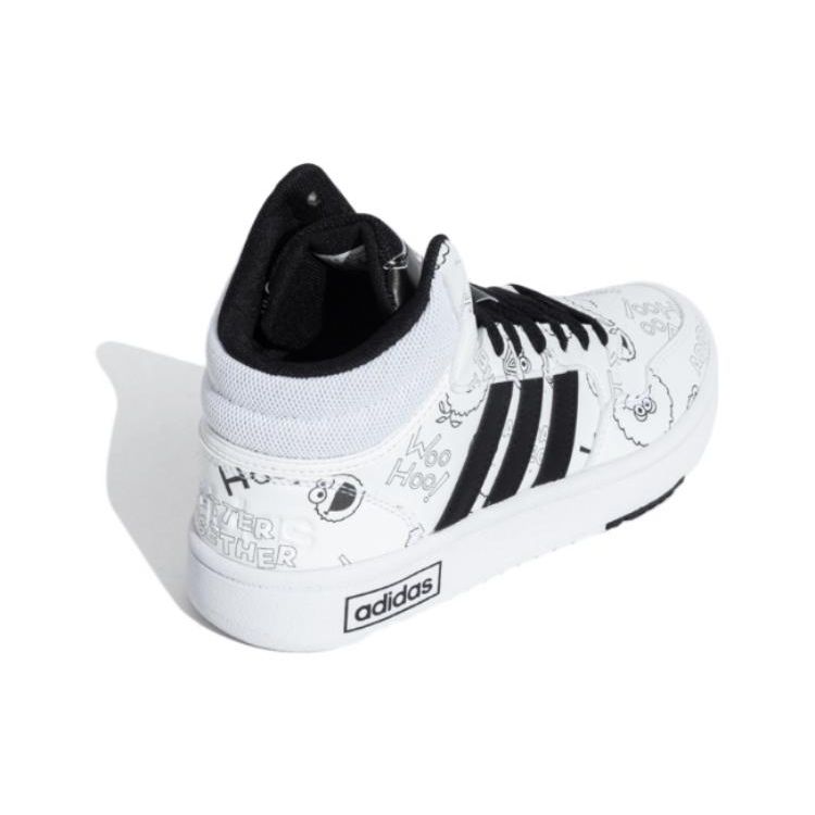 Sesame Street X Adidas  Neo Hoops 3.0 Mid Woo Hoo! Women Sneakers White Cloud-White Core-Black HQ9813