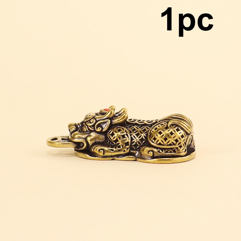 High-Efficiency Brass Pixiu Coin Chinese Miniature Figurines Lucky Ornament For Home Office Tabletop Decoration Feng Shui Charms