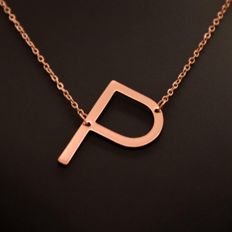 Kvinne 26 engelske bokstaver Ornament Ripple Chain Personlig brevkjede