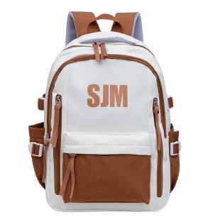 Schoolbag Casual Large Capacity Backpack Male Trend ins Junior High School Student School Bag Fashion Color Matching Alphabet Backpack
