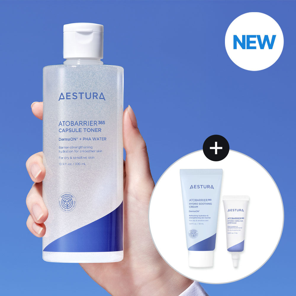 AESTURA Atobarrier365 Capsule Toner 300ml + Soothing Cream 30ml + Cera-Hyal Ampoule 7ml (+30ml)