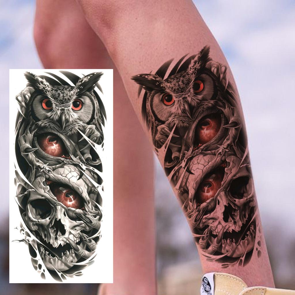1 Sheet Bravery Tiger Temporary Tattoos For Men Adults Women Waterproof Fake Tattoo Sticker Disposable Washable Tatoo Decoration