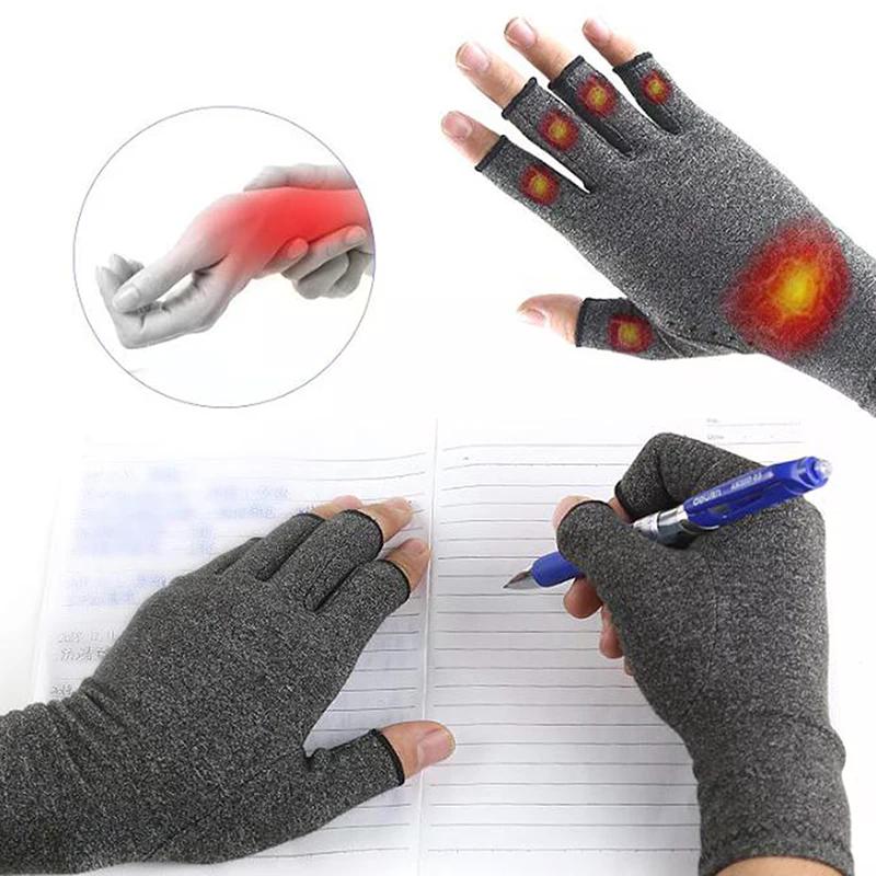 Arhtitis Gloves Men Women Therapy Compression Gloves Hand Arthritis Joint Pain Relief Health Care Half-finger Wrist Gloves
