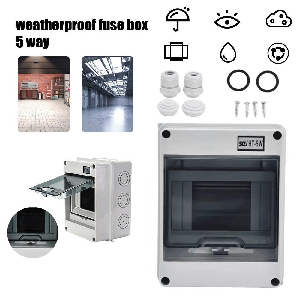 

5-контактний водонепроникний блок запобіжників Корпус споживчого блоку гаража 2 MCB 16 40A 30mA УЗО