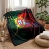 Portugal Football Printed Flannel Blanket Skin Friendly Warm Decorative Throw for Indoor Couch Bed Daily Use