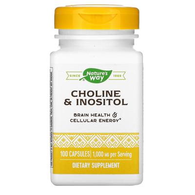 Cholin a Inositol, 1 000 mg, 100 tobolek (500 mg na kapsli)