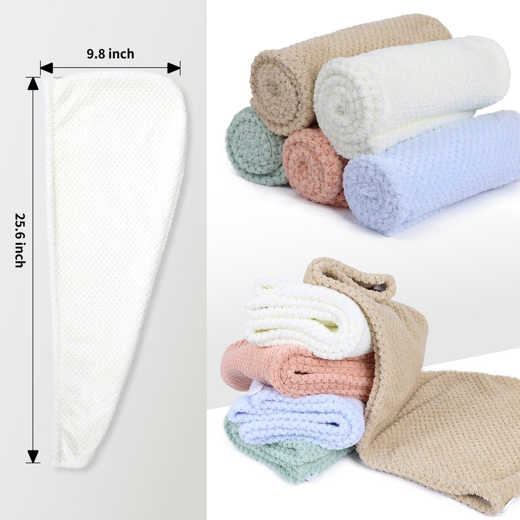 Alileader Mikrofaser-Haartuchwickel Super saugfähiger Turban Korallensamt Haartrockenhut Kappen Haartücher für Frauen mit lockigem langem Haar