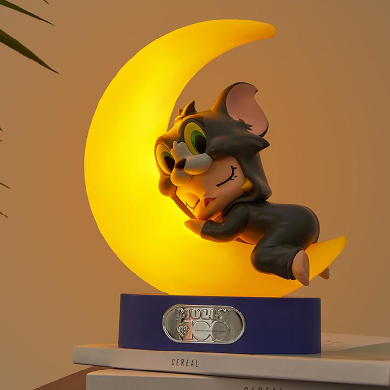 New POP MART MOLLY Warner Anniversary Collection Moon Lamp Home Desk Ornament Chibi Figures 12301310395