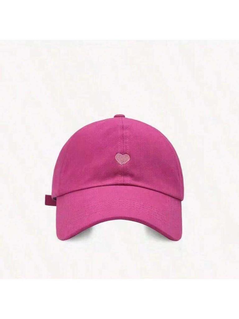 Heart Embroidery High Ponytail Half Brim Baseball Cap For Women Summer Sun Visor Hat