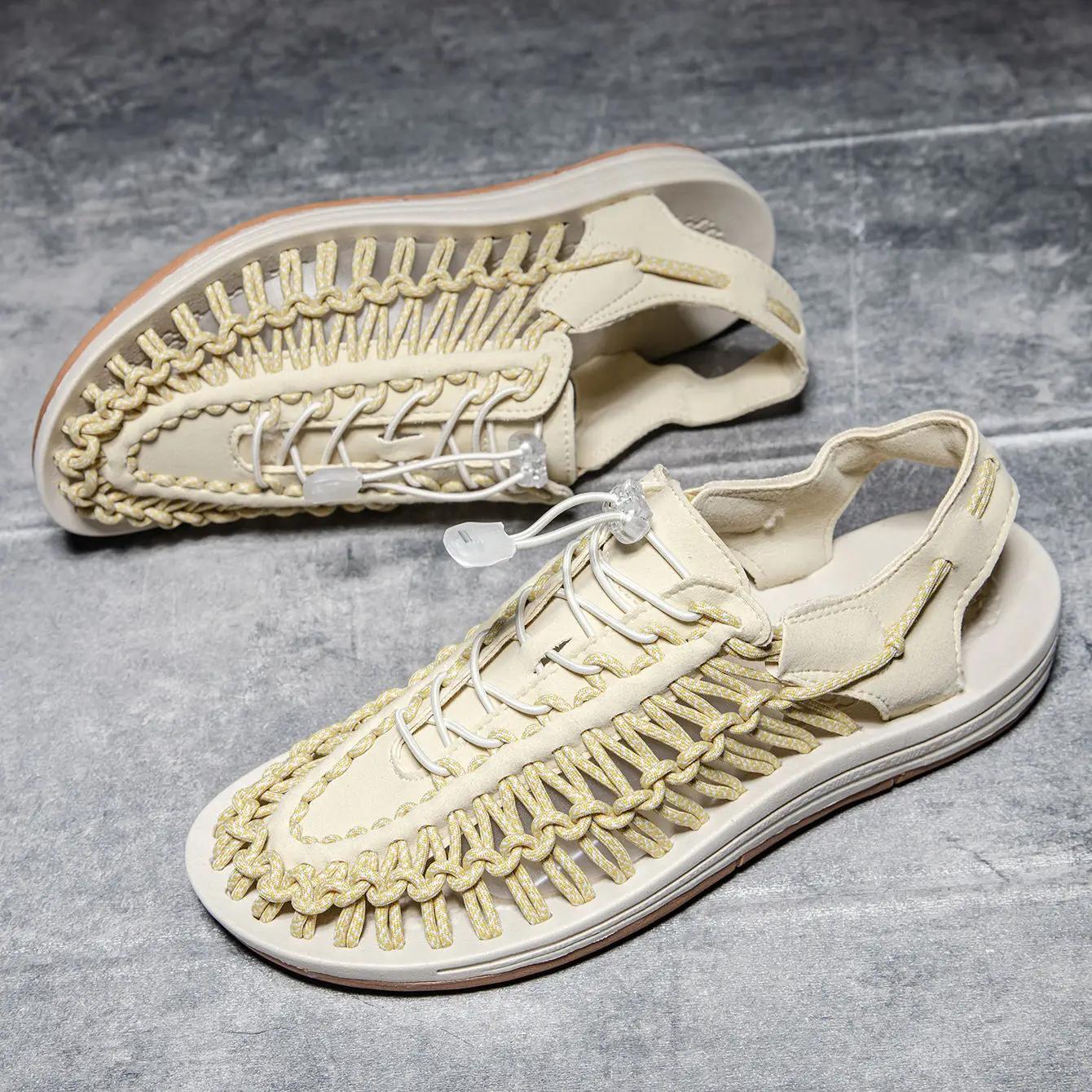 

Fashion Beach Shoes for Men Weaving Eva on Offer in Welcome Deal Trend 2025 Descount Open Toe Color High Quality New Design Man Sandals 47