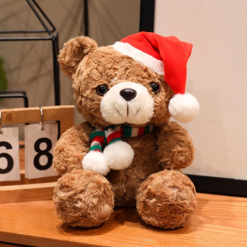Christmas Teddy Bear with Scarf & Hat - Plush Toy for Valentine's & Birthday Gifts