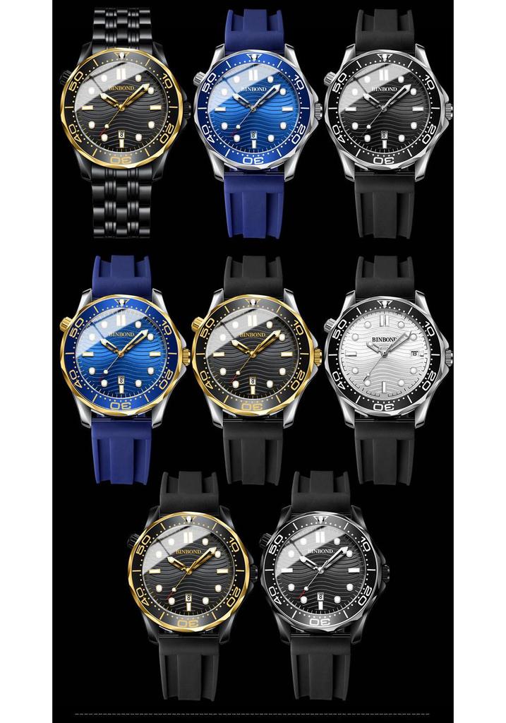 Binbond Luxury Men's Quartz Watch - Waterproof, Luminous, Rotating Dial