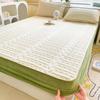 Comfortable Thickened Milk Velvet Quilted Sheets, Solid Color Double Brushed Mattress, Skin-friendly and Warm Simmons Bed Cover