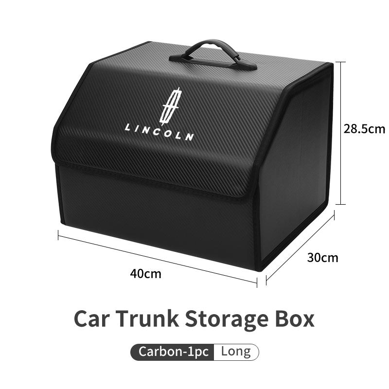 Car Interior Trunk Storage Box Leather Tools Storage Case Anti-scratch High-capacity Bag For Lincoln MKZ MKX Aviator Navigator C aq1
