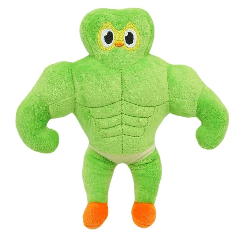 

New Kawaii Muscle Green Owl Plush Toys Cute BuffDuo Stuffed Dolls Animals Scarf Bear Stuffed Toy Room Cushion Birthday Gifts 25cm