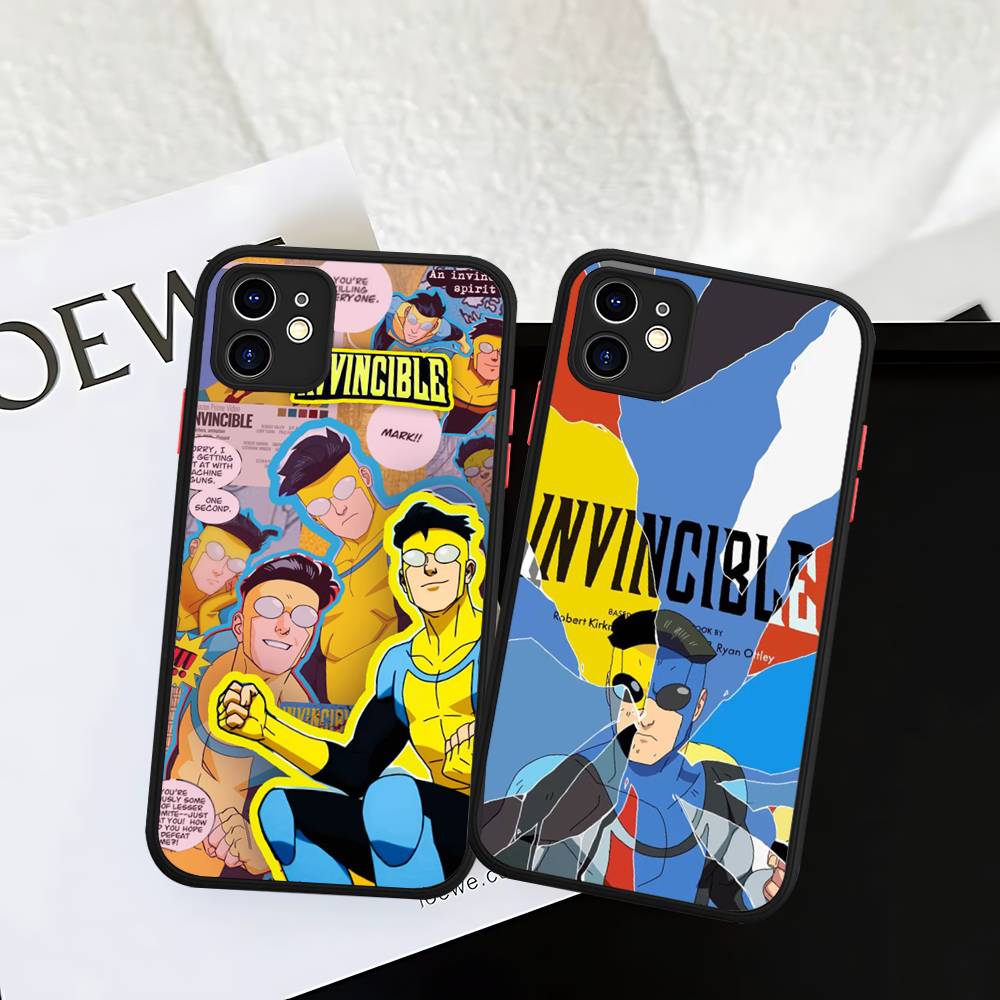 Populaire Superhelden Serie I-Invincible Voor IPhone 11 12 13 14 15 16 Pro Max Plus X XS MAX Schokbestendige Matte Achterkant