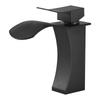 Bakicth Wasserfall Waschbecken Armatur Schwarz Armaturen Messing Badezimmer Armaturen Warm&Kalt Wasser Mischer Waschtischarmatur Standmontage Waschbecken Armaturen