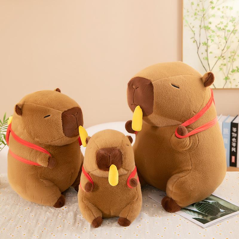 New French Fries Kapibala Doll Capybara Plush Toy Guinea Pig Doll Pillow Birthday Gift
