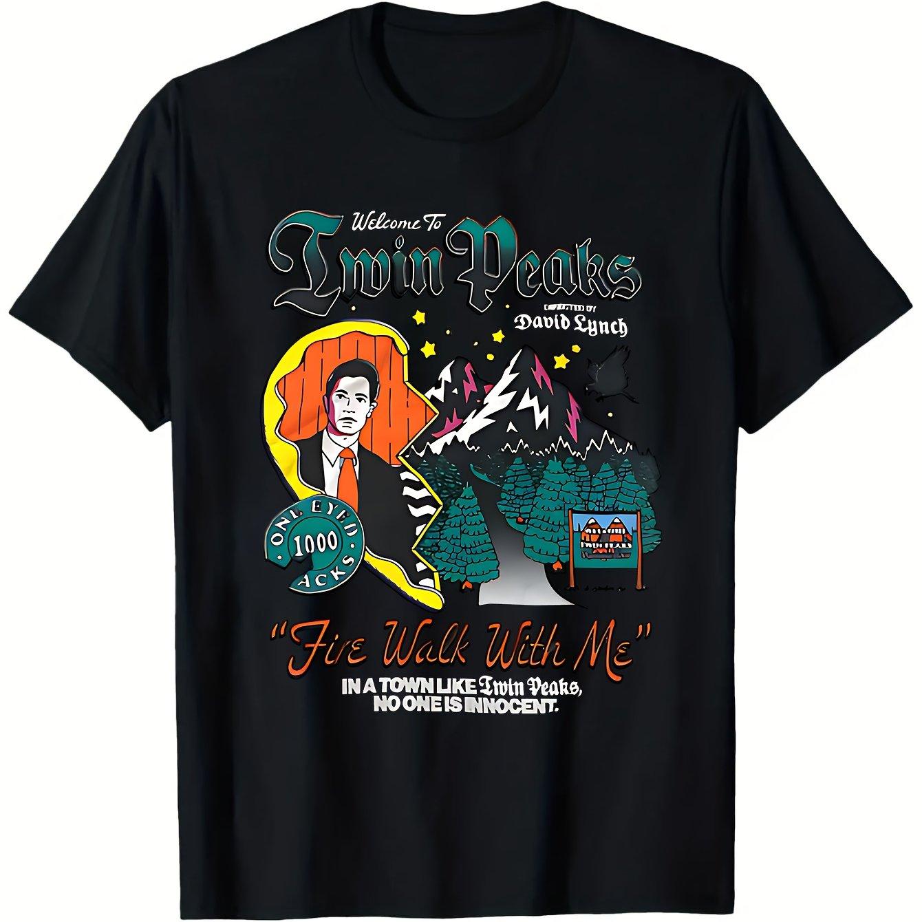 

Double Sided David Lynch Movie Print Summer New Casual and Fashionable Tshirt Suitable for Both Men and Women M