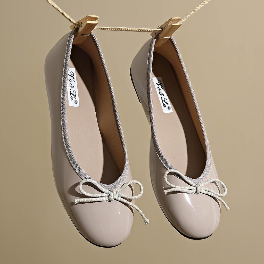 Flat bottom gentle evening shoes satin ballet single shoes retro round head blue bow temperament fairy shoes