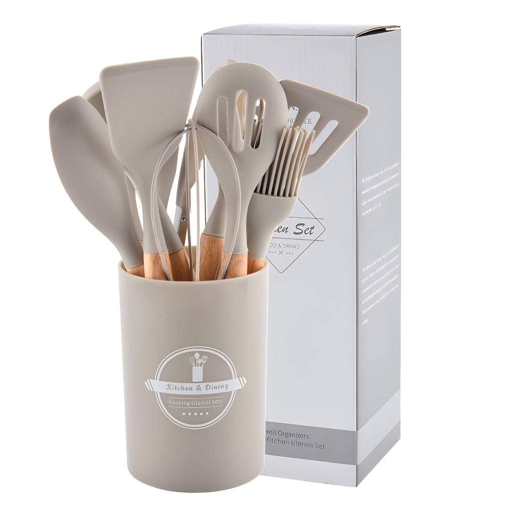 12-Piece Non-Stick Silicone Spatula and Ladle Set - Food-Grade Cookware
