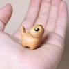 Cypress Wood Carved Cat Ornament - Cute, Portable, and Perfect for Displays or Live Streaming