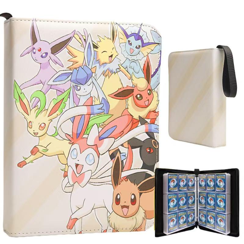 Pokémon Cartoon PU Game Card Collection Book with 4-Grid and 9-Grid Layouts
