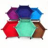Hexagonal Velvet PU Foldable Dice and Jewelry Tray