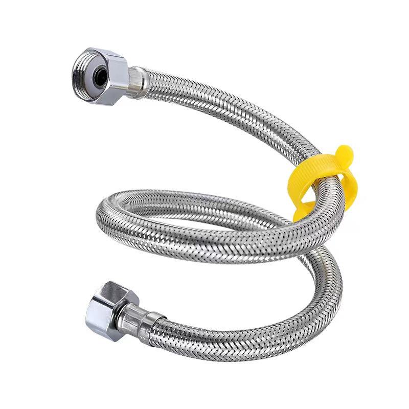 304 Stainless Steel Double-Ended High-Pressure Braided Metal Water Inlet Hose - Explosion-Proof Design