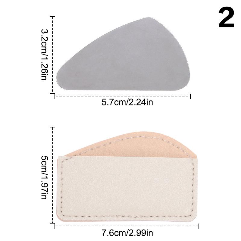 Stainless Steel Guasha Scraper With Pu Leather Bag Metal Spatula Facial Massager Beauty Facial Skin Care Tools Guasha Board