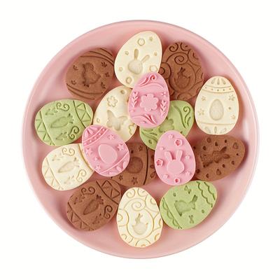 9 Pcs Easter Can Sauce Sandwich Cookie Mold 3d Plastic Stereoscopic Cookie Press Baking Home Embossed Stamp