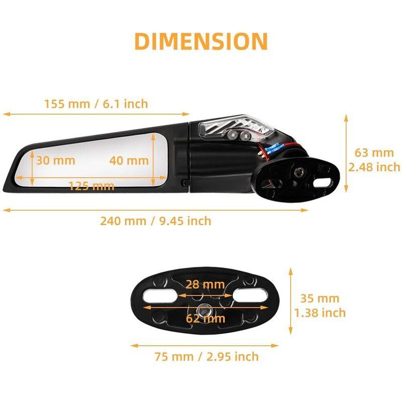 Wing Rearview Side Mirrors LED Turn Signal For Suzuki GSXR 600 750 1000 GSX1000 For HONDA, Yamaha Motorcycle Accessories