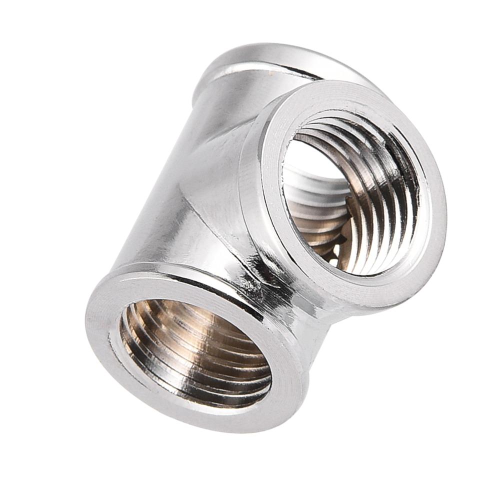 3 Way T Shape Fitting Silver Tube Connector durable Water Cooling Fitting  Water Cooling Systems