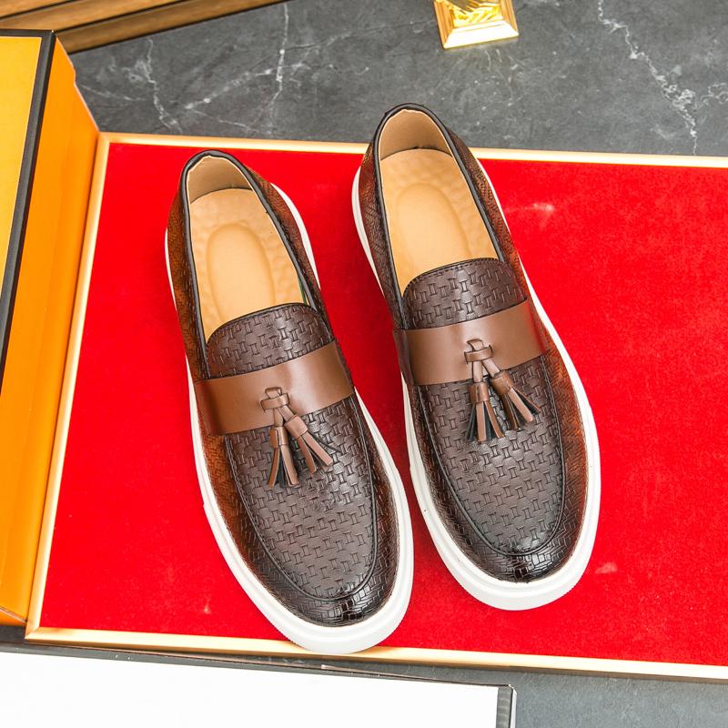 

Модная кожаная обувь для мужчин, из натуральной кожи, больших размеров, высококачественная дизайнерская формальная обувь, повседневная обувь, модная деловая 46 коричневый