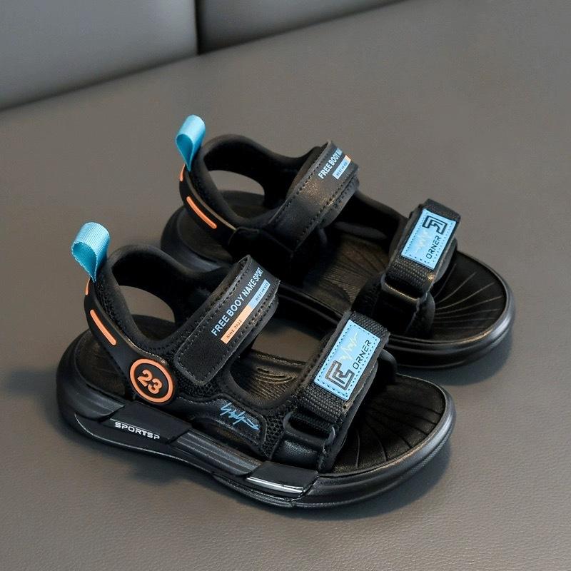 Genuine Leather Soft Sole Kids Sandals Lightweight Beach Sports Shoes for Big Boys Girls Summer