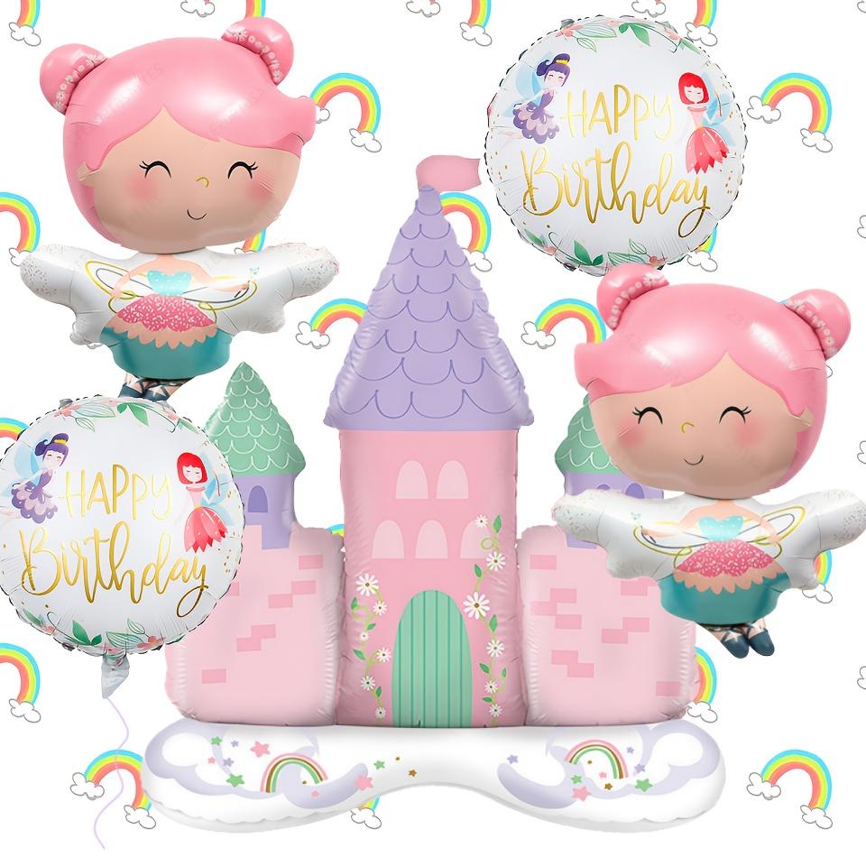 5pcs Fairy Castle Foil Balloon Set Princess-Themed Birthday Party Decoration Room Arrangements Birthday Photo Props