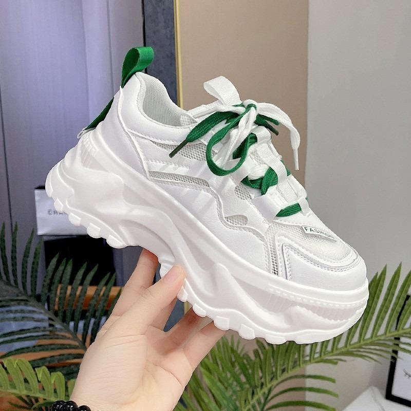Breathable Dad Shoes Women's Ins Trendy Girl 2025 Summer New Versatile Thick Sole Heightening Thin Casual Sports Shoes Women