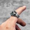 Devil's Eye Gemstone Snake Animal Stainless Steel Mens Womens Rings Punk Trendy For Male Biker Jewelry Creativity Gift