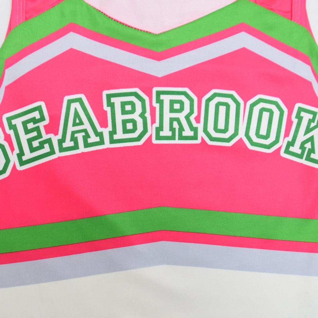 Girls Cosplay Costume Cheerleading Two-Piece Dress Youth Vest Pleated Skirt Performance Costume