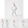 Adorable Kids White Rabbit Costume For Halloween And Cosplay Unisex Jumpsuit