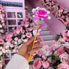 10pcs Artificial Gold Foil Rose Flower Full Blossom Presents, Romantic Gift for Her, Creative Thanksgiving Mother's Day Valentine's Day Women's Gift