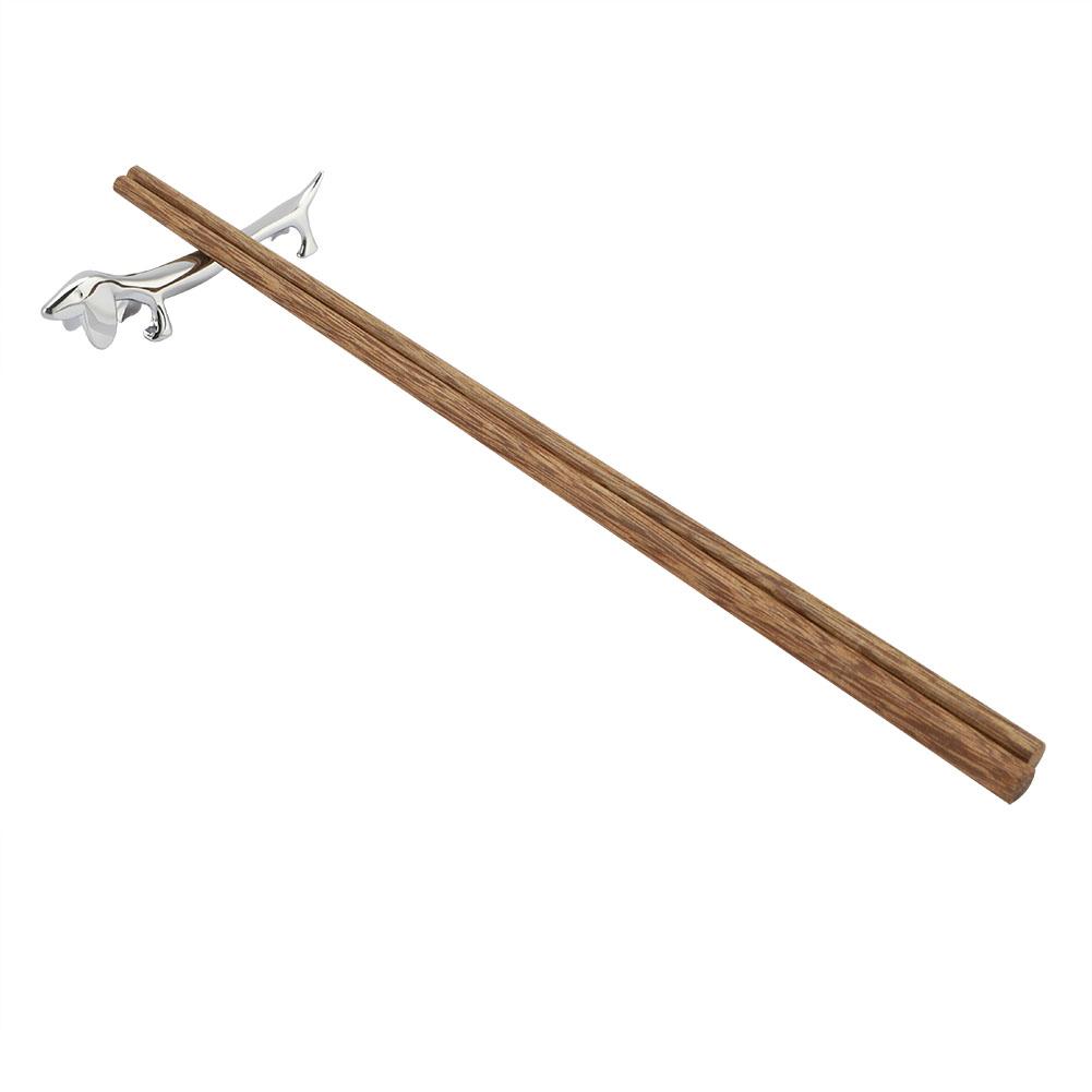 Novel Metal Dog Pattern Sturdy Durable Chopstick Stand Table Decorative Ornament