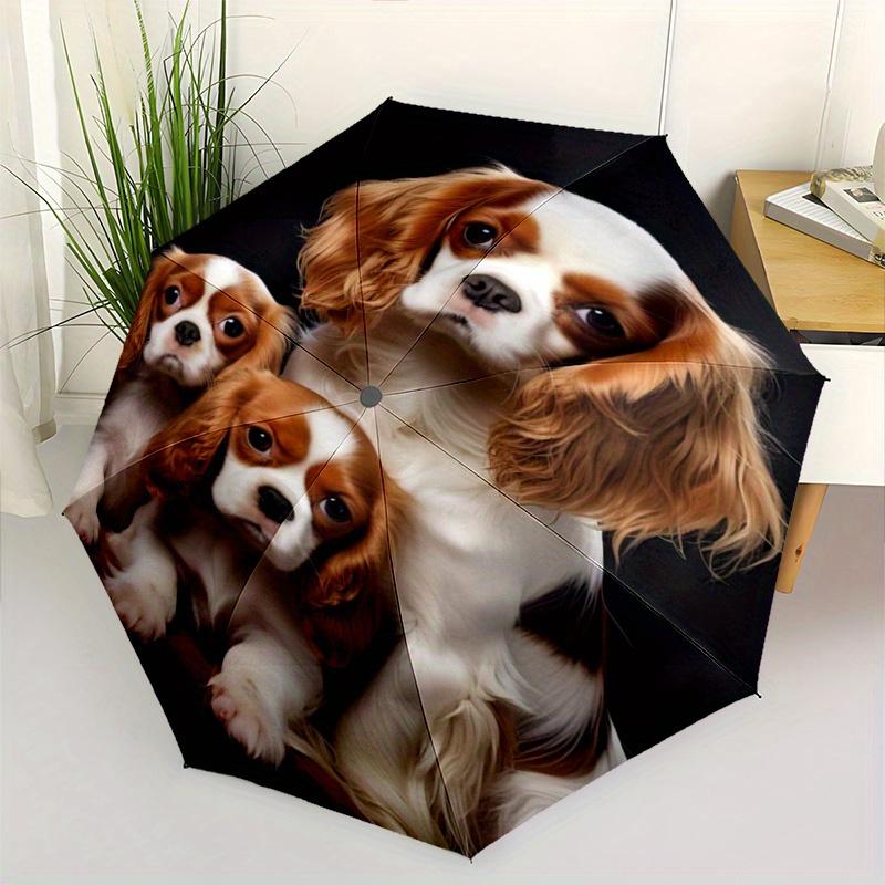 

1pc Cavalier King Charles Spaniel Dog Pattern Umbrella, Automatic Folding Portable Travel Umbrella with 8-Rib Design, Durable Iron&8K