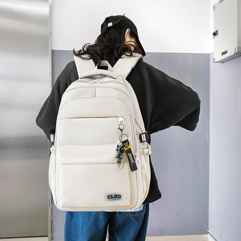 New backpack high school student simple schoolbag middle school student junior high school large capacity casual backpack